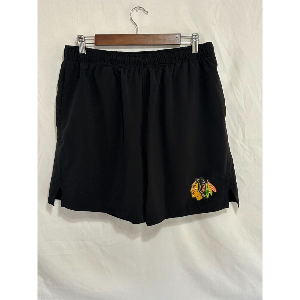 Fanatics Chicago Blackhawks Men's Black Tech Training Shorts Size L Lined